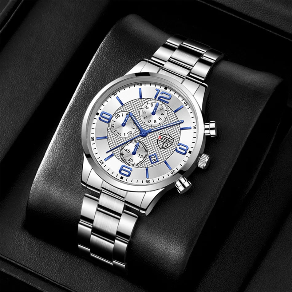 Luxury Stainless Steel Quartz Watch – Men’s Business Style