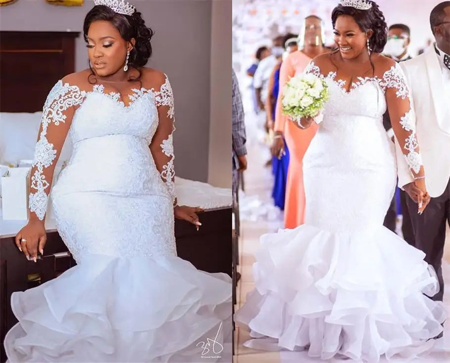 Luxury Plus Size Mermaid Wedding Gown – Custom Made Bridal Dress | Stylist Frantz