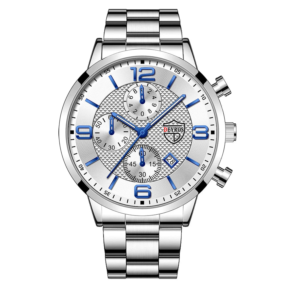 Luxury Stainless Steel Quartz Watch – Men’s Business Style