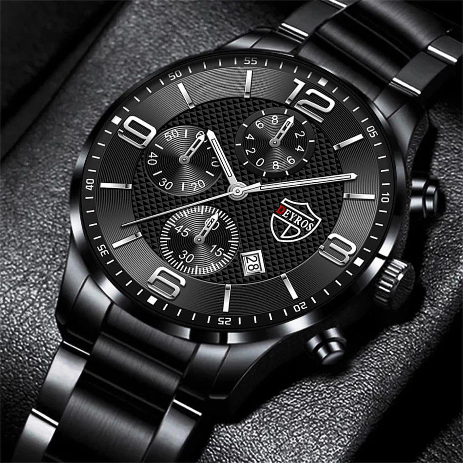 Luxury Stainless Steel Quartz Watch – Men’s Business Style