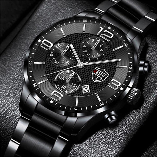 Luxury Stainless Steel Quartz Watch – Men’s Business Style