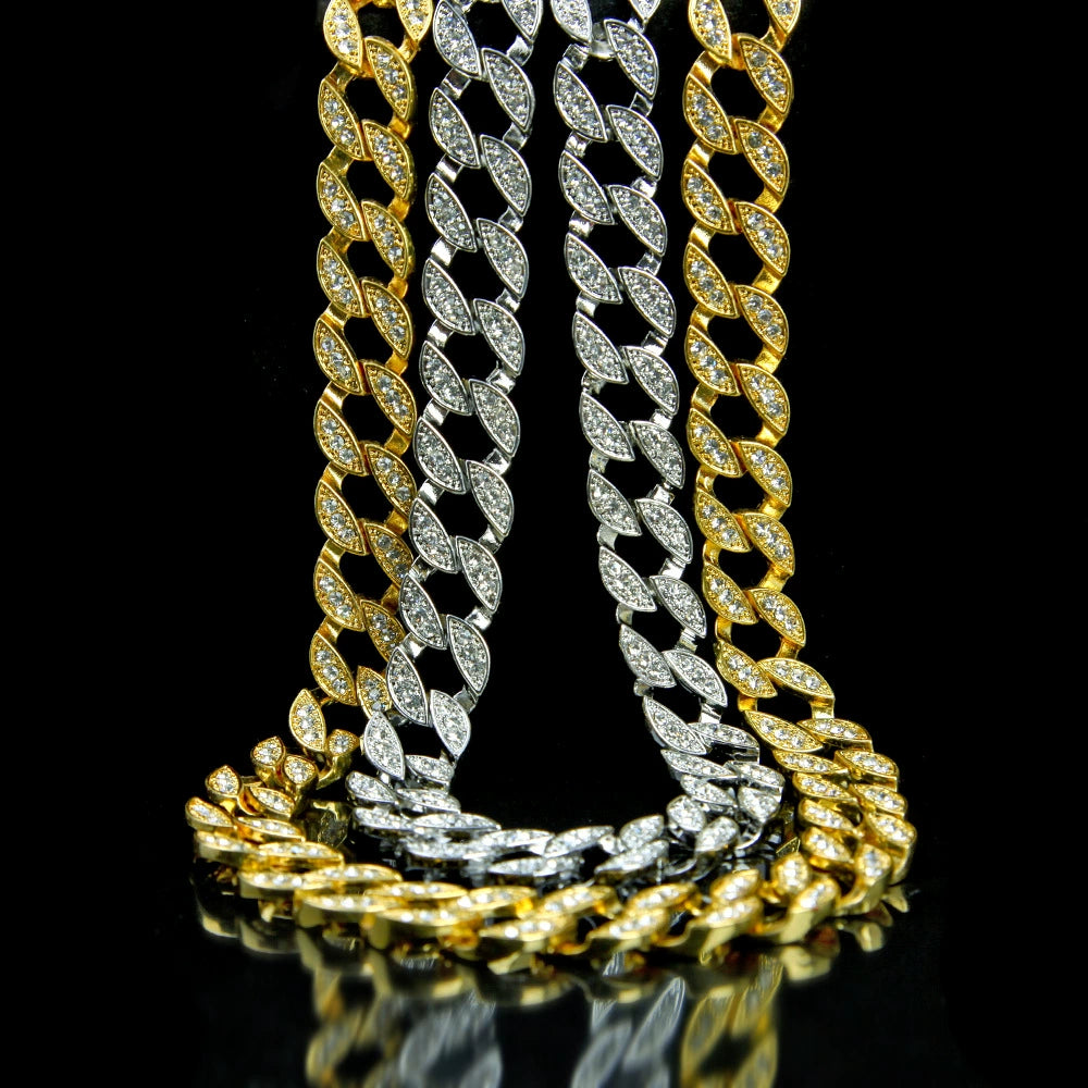 Luxury Cuban Chain Necklace – Diamond-Inspired Iced Design