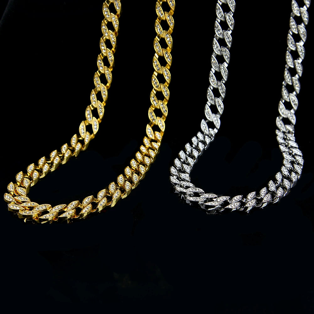 Luxury Cuban Chain Necklace – Diamond-Inspired Iced Design