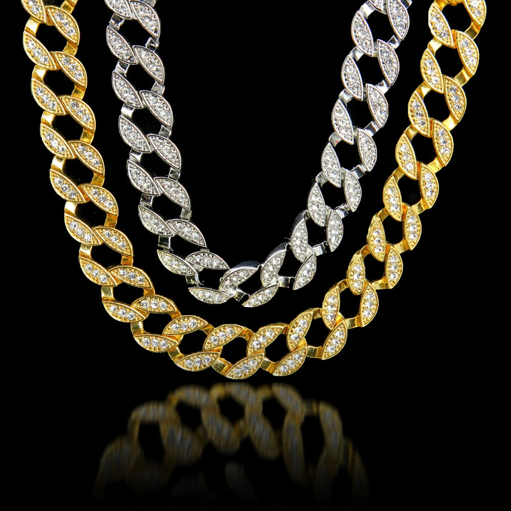 Luxury Cuban Chain Necklace – Diamond-Inspired Iced Design