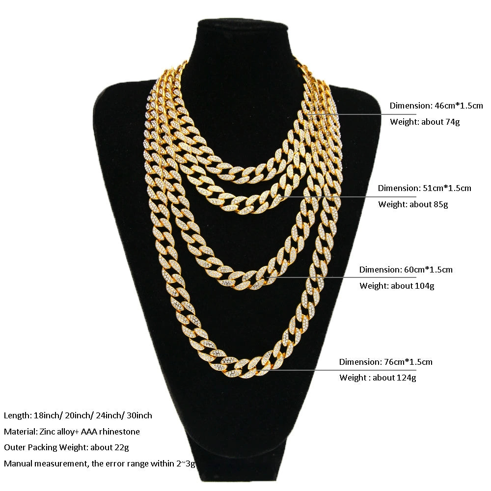 Luxury Cuban Chain Necklace – Diamond-Inspired Iced Design
