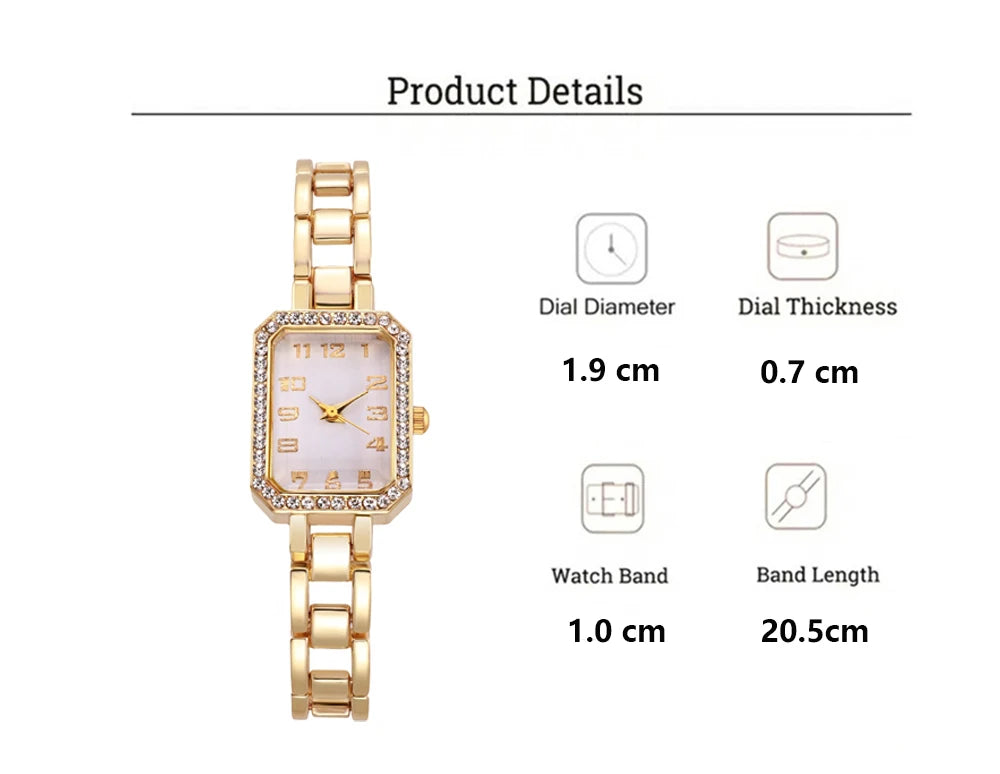 Luxe Square – Women’s Diamond Bracelet Watch