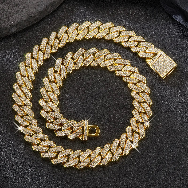 Iced-Out Cuban Chain Luxury Set – Watch, Necklace & Bracelet (3PCS)